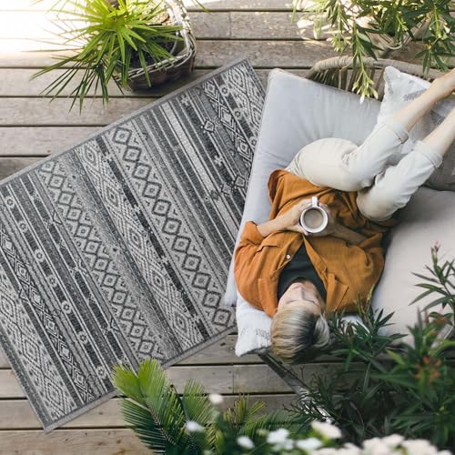 Tapis d'extérieur rectangle en PVC imperméable pour protéger le sol du balcon des taches