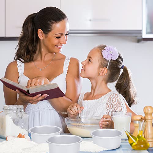 6 Inch Round Cake Pan Set Of 4, Nonstick Aluminum Baking Pans With 100 Sheets Parchment Paper, Tins Bakeware For Making Layered Cakes Deep Dish Pizza Quiches, Removable Bottom For Easy Quick Release #TOP5