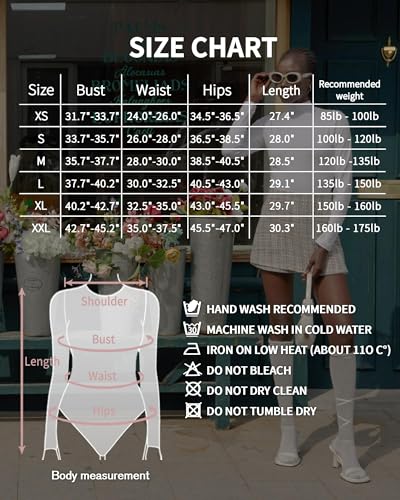 Image of Mangopop Women' Long Sleeve Ribbed Bodysuit Jumpsuits