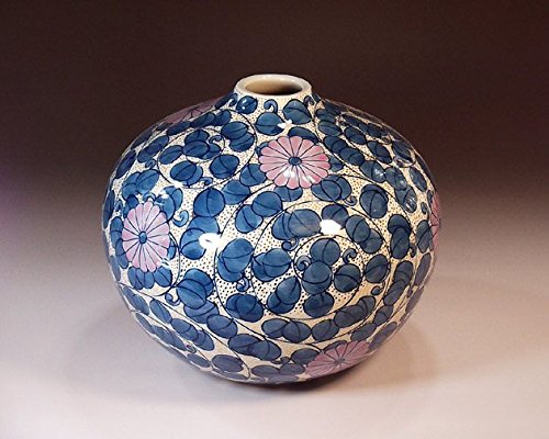 【有田焼】菊様陶磁器花瓶 Amazon.co.jp: 有田焼・伊万里焼の陶器花瓶・菊唐草文様｜贈答品