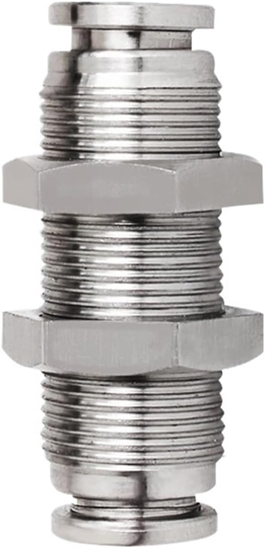 30PCS Trachea Quick Connector PM Partition Quick-Plug Connector 304 Stainless Steel PM4/6/8/10/12/16mm Pneumatic Fittings(PM14)