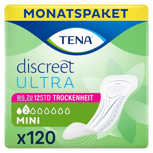TENA Discreet Ultra - 120 Einlagen im Monatspaket (6 x 20 Stück), einzeln verpackt - Hygieneeinlagen für Frauen - bei leichter Blasenschwäche, Inkontinenz und bei Tröpfchenverlust für 22,50 EUR bei amazon.de Bild: TENA Discreet Ultra - 120 Einlagen im Monatspaket (6 x 20 Stück), einzeln verpackt - Hygieneeinlagen für Frauen - bei leichter Blasenschwäche, Inkontinenz und bei Tröpfchenverlust für 22,50 EUR bei amazon.de
