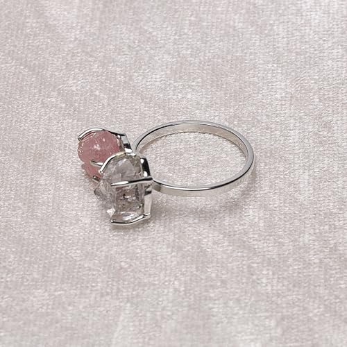 Bague tourmaline et quartz herkimer bague antique en argent sterling pour un look bohème chic