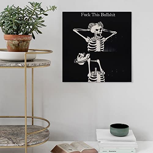 Black And White Wall Art Halloween Wall Art Dead Skull Wall Art Poster Canvas Painting Posters And Prints Wall Art Pictures For Living Room Bedroom Decor 28X28Inch(70X70Cm) Frame-Style #TOP4