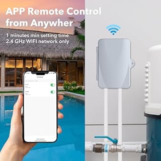 BN-LINK Pool Pump Timer, Outdoor Indoor Smart Wi-Fi Timer Box, 2HP 40A Max, 120, 240, 277 VAC, for Pool Pump, Water Heater, Fans, SPA, APP Remote Control, Compatible with Alexa, Google Assistant