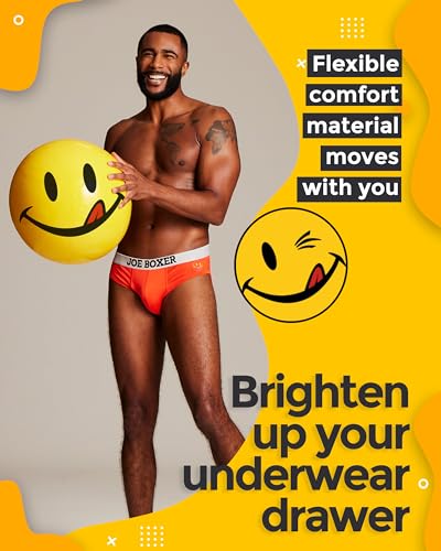 JOE BOXER Pride Edition Rainbow Mens Underwear Briefs 4-Pack, Microfiber Low-Rise Mens Briefs Underwear Pack of 44