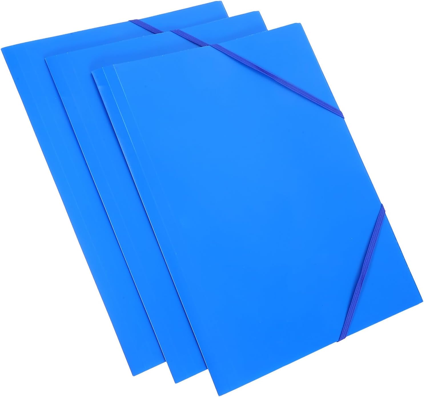 Plastic Expanding File Folders with Elastic Band 3-Pack Document Organizer for Office Paperwork Storage and File Folder Organization 12.40X9.44X0.39In