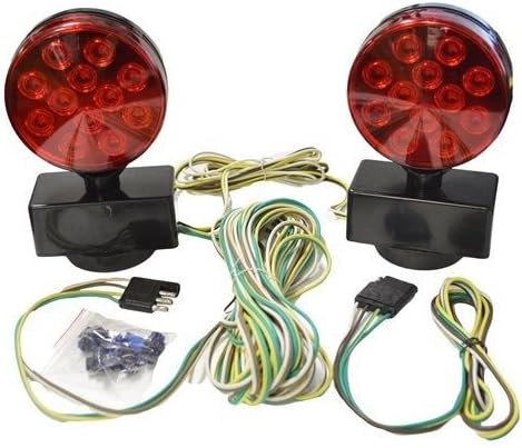 12V LED Magnetic Towing Tow Lights Kit Trailer RV Boat Dolly Brake Light L.E.D
