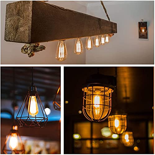Image of Lyse Decor E27 Bulbs /E26 Screw Dimmable Industrial Filament Edison Tungsten Cage Bulb (Warm White, 40Watt, Pack of 3)