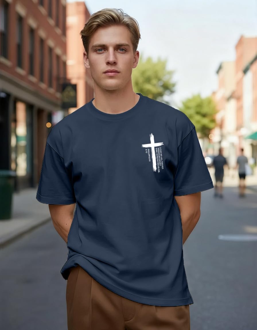 Christian Shirts for Men Jesus Faith Cross Religious Sayings Tshirt Vintage Bible Verse Inspirational Tee Tops - Image 2