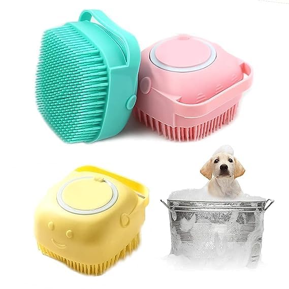 M.S TRADERS Dog Grooming Brush, Pet Shampoo Bath Brush Soothing Massage Rubber Dog Bath Brush, Pet Massage Brush Shampoo Dispenser, Soft Silicone Brush Rubber Bristle for Dogs and Cats Shower Grooming (B0CF681WQY) Amazon Price History, Amazon Price Tracker