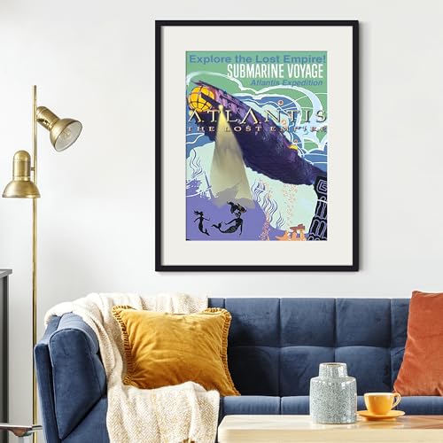 Image of upsimples 24x30 Puzzle Frame, Display Pictures 18x24 with Mat or 24 x 30 Without, Wall Hanging Poster Frames, Black, 1 Pack