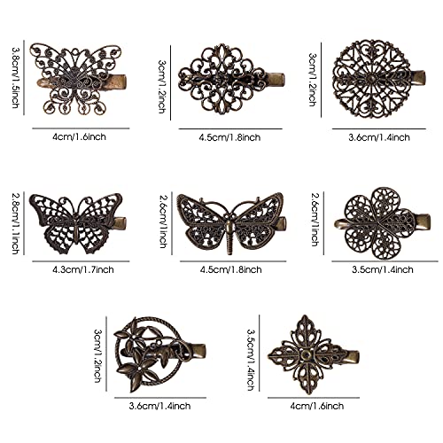 Pack 32 Pinzas de Metal Vintage y Retro en Bronce y Plata miniatura 6