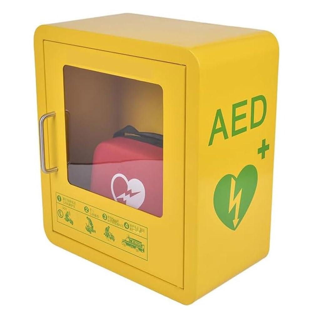 Armoire de rangement for défibrillateur AED, boîte d'alarme de défibrillation AED murale en acier, conception à coins arrondis for une plus grande sécurité, facile à installer, for les lieux publics