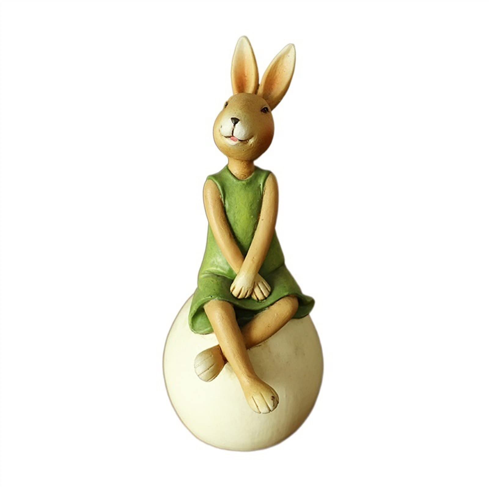 BHGFYXBS Desktop Ornaments Animal Statue Ornament Rabbit Figurines Desktop Resin Decors Home Decorative Ornaments Living Room Bedroom Garden Decoration Sculpture,Gold