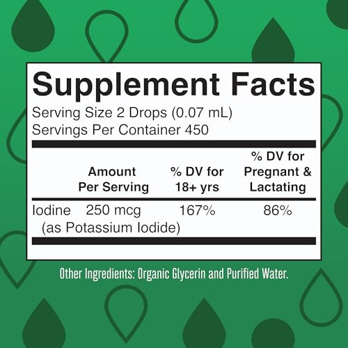 Image of MaryRuth Organics Iodine Liquid Drops | Potassium Iodide | 1 Year Supply | 450 Servings | Thyroid Health | USDA Organic| Vegan | Non-GMO | Gluten Free | 1 Fl Oz