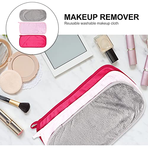 Healifty 3 peças de pano removedor de maquiagem, toalha de limpeza reutilizável, toalha de limpeza f
