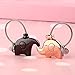 MILESI Original Fantastic Kissing Elephant Couples Keychains Birthday Valentines Gifts Cute Charm Set Couple Gift(black-gold)