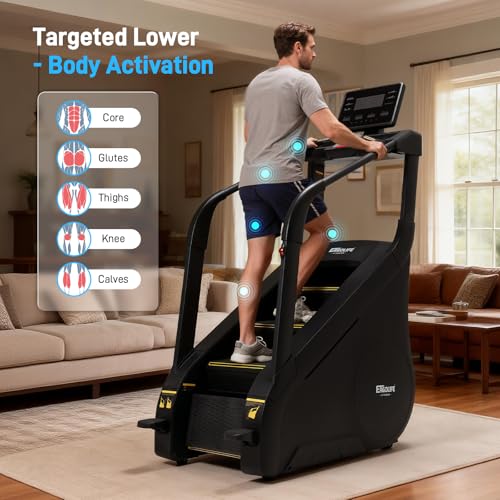 Image of ERGOLIFE Stair Stepper Machine for Home Gym, Stair Climber with 25 Resistance Levels, 660 lbs Capacity, 7-Level Safety System, Natural Floating Step, Quiet Cardio Workout Machine with LED Touchscreen