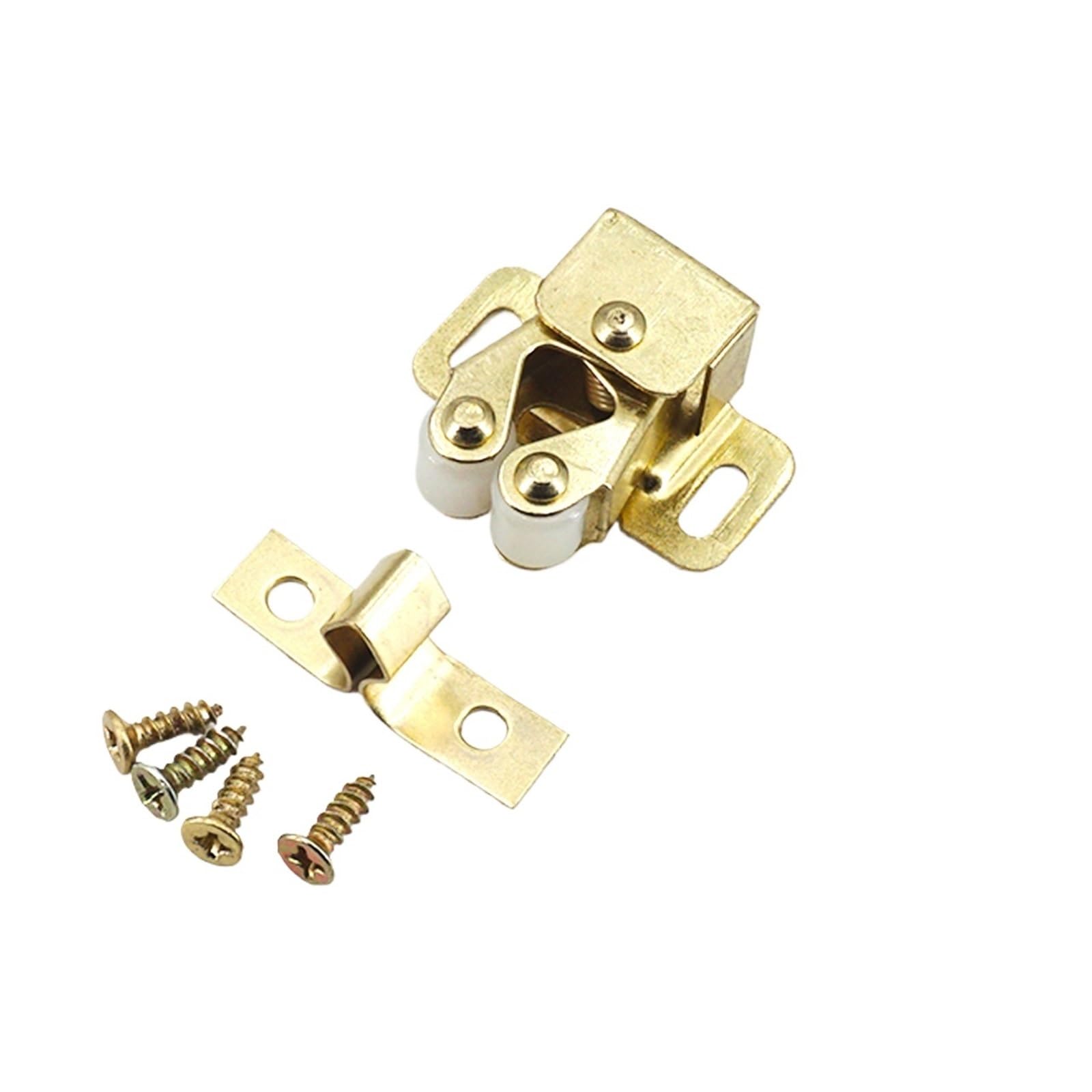 Xinglongs Gold Double Roller Catch Door Catches 40 Sets Cabinet Roller Catch Door Stop Closer Stoppers Damper Buffer Clasp Latch