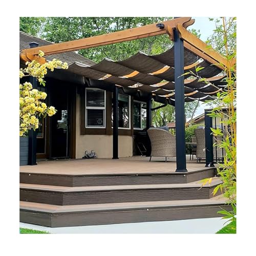 Cubierta de Sombra retráctil contra el calor en pérgola