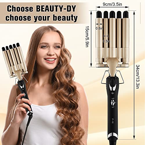 Hair Curling Iron 5 Barrel Curling Iron Wand Ceramic Tourmaline Barrels Hair Waver Crimper 2 Temperature Control Portable Fast Heating Curling Wand #TOP3