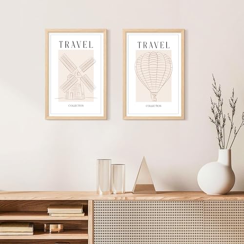 Image of upsimples 12x18 Picture Frame Solid Wooden, Nursery Decor, 1Pack Natural
