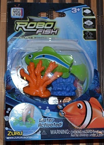 Robo Fish Water Activated - Green Fish with Coral