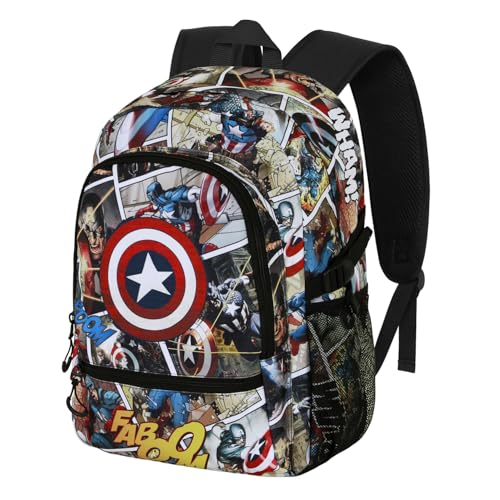 Marvel Unisex Fan Fight Backpack 2.2 FAN Fight Backpack 2.2 (pack of 1), Multicolour Captain America, One Size, FAN Fight Backpack 2.2