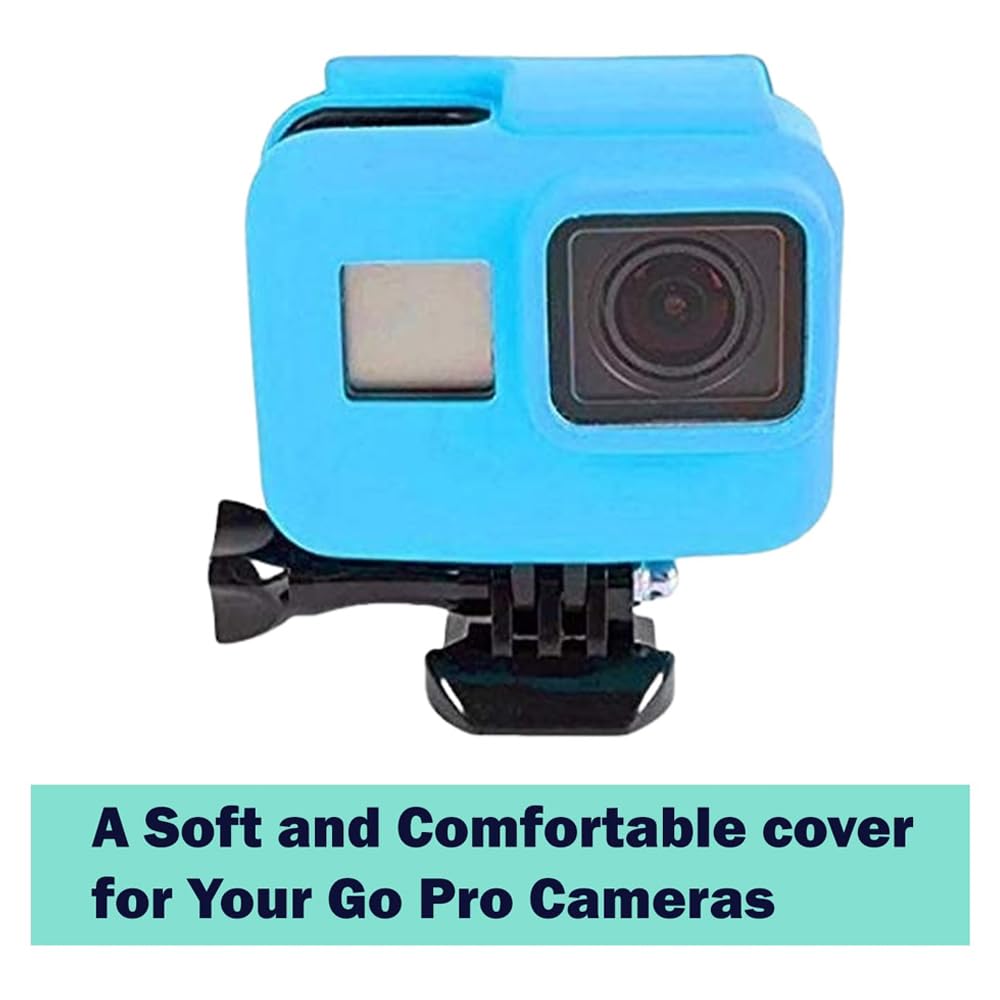 Action Pro Silicone Cover Side Frame Case Compatible with GoPro-5/6/7 Action Camera (Blue) 4