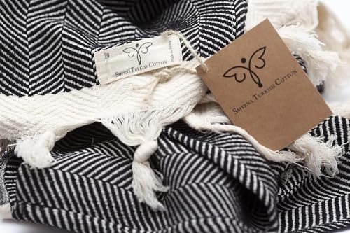 Smyrna Turkish Cotton Herringbone Series Turkish Hand Towels Set Of 2, 16X40 Inch, Decorative Turkish Hand Towels For Bathroom, Kitchen, Face, Hair, Tea, Yoga, Gym, Dishcloth Set Of 2 thumb #1