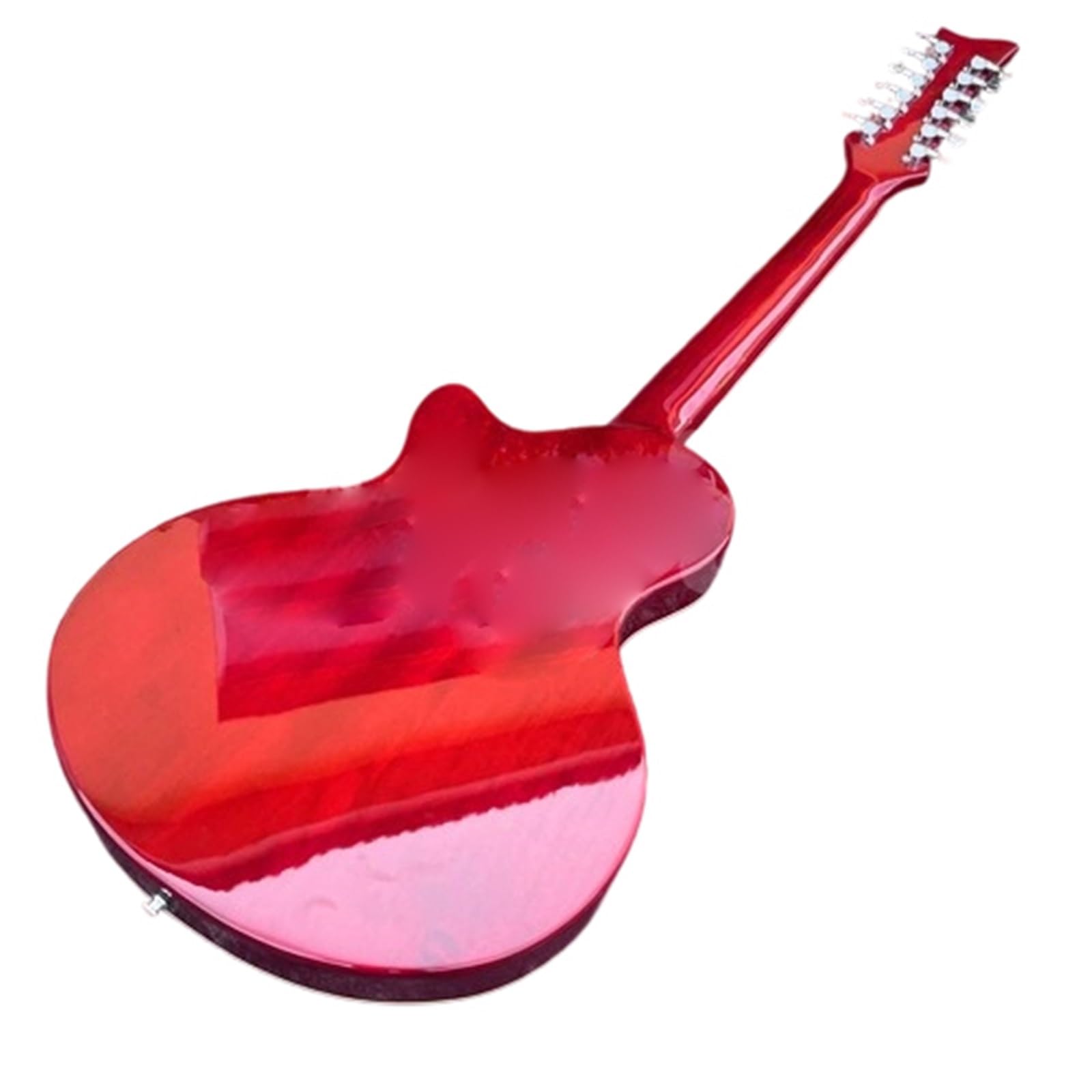 Guitarra Eléctrica 12 Cuerdas Flame Maple Semi Hollow Jazz Guitarra Eléctrica F Agujeros Cuello De Caoba Hardware Cromado