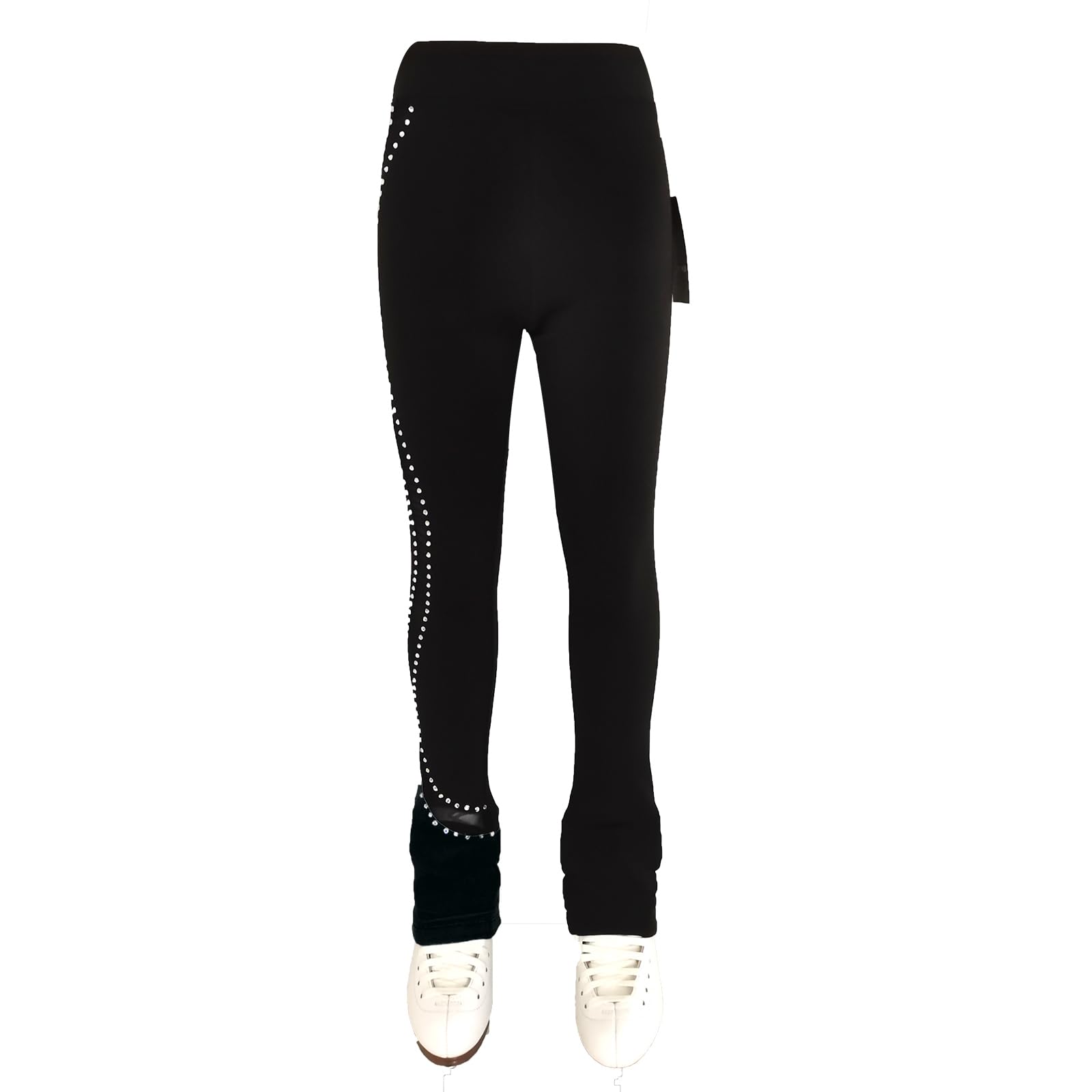 LIUHUO Eislaufhose für Mädchen und Damen aus elastischem Netz, Eiskunstlaufhose, Leggings mit Strass