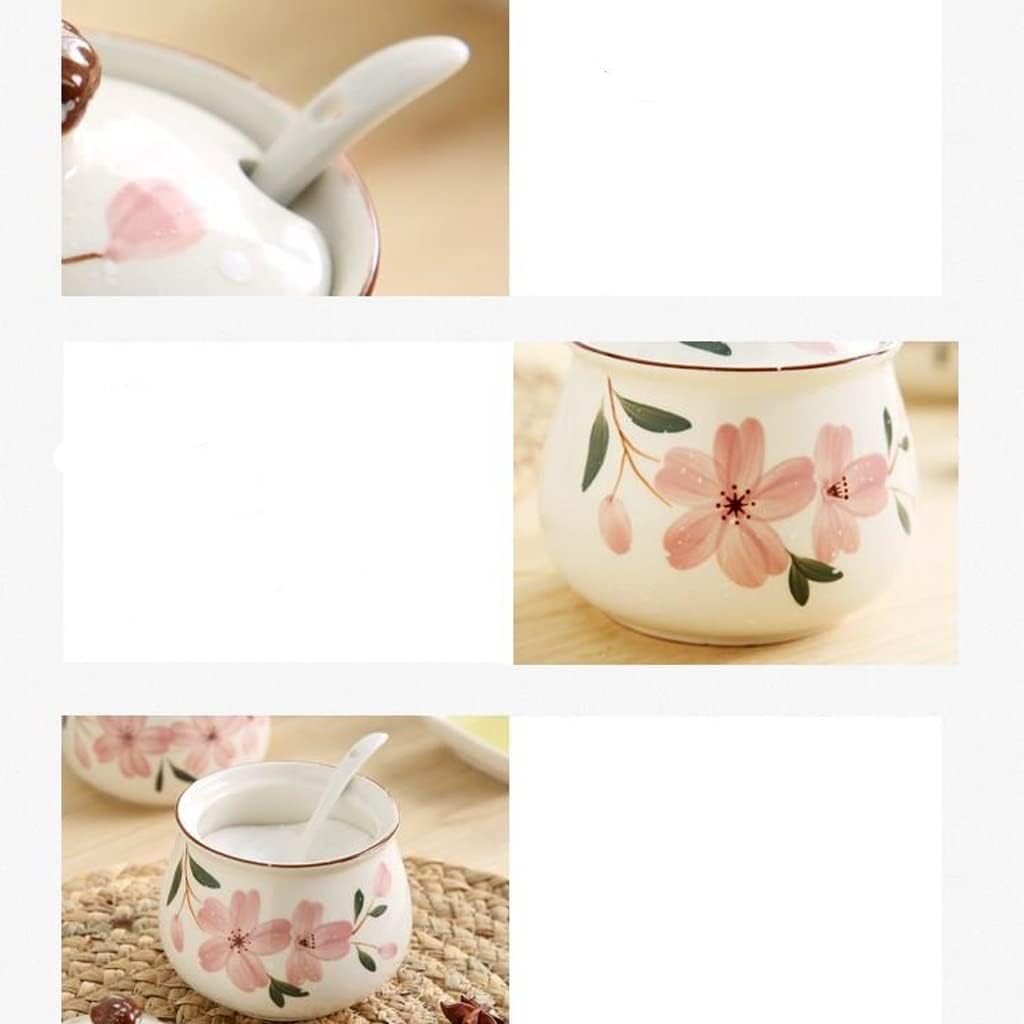 Spice Jar Set Japanese-Style Ceramic Oil Pepper Pot Seasoning Pot Ceramic Pot Oil Chili Pot Pepper Pot Home Seasoning Pot (Color : A, Size : S) (B S)