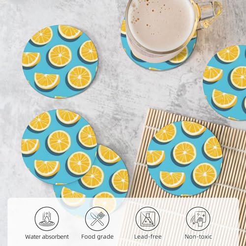 Dessous de verre en céramique lot de 6 avec support pour table - 6