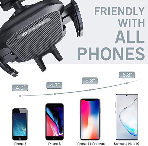 DesertWest Cell Phone Holder Upgrade Dashboard Car Mount Strongest Ultimate Protection Windshield Air Vent Universal Fit with iPhone 12 SE 11 Max Pro X XS Max XR 8 7, Samsung Galaxy S20 All Phones - Thumbnail 4