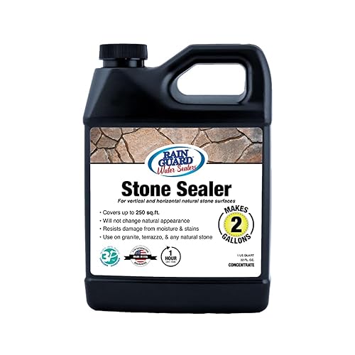 Rain Guard Water Sealers SP-6002 Concentrado sellador de piedra hace 2 galones  Acabado natural transparente  Protección repelente al agua