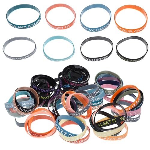 Pulseras elásticas motivacionales de silicona unisex cómodas para eventos y deportes