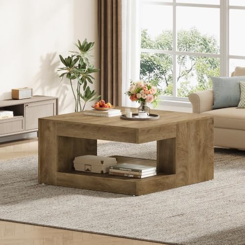 Image of Tribesigns Coffee Table for Living Room, 31.5 inch Square Center Tea Table