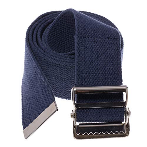 COW&COW Gait Belt 60inch - with Metal Buckle - Transfer Walking and Standing Assist Aid for Caregiver Nurse Therapist 2 inches(Navy Blue) - Thumbnail 2