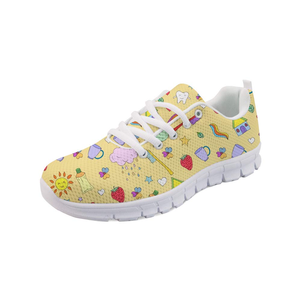 chaqlin Damskie męskie buty oddychające modne siatkowe trampki dla kobiet pielęgniarka sznurowane trampki uroczy medyczny wzór buty do biegania na zewnątrz sport siłownia platforma mokasyny, Wzór 3, 38 EU