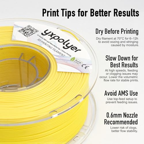 Image of YXPOLYER Flexible PLA Food-Safe 92A Soft PLA 3D Printer Filament 1.75mm 1KG for Printing Dog Chew Toys and Highly Elastic Bouncy Airless Basketball Pet Ball, Yellow