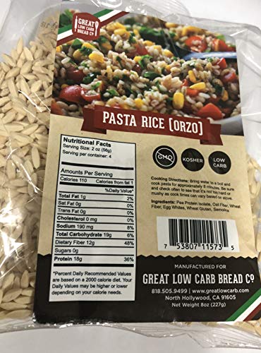 Great Low Carb Bread Co. Pasta Rice (Orzo) 8oz