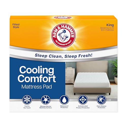 Arm & Hammer Cooling Comfort Mattress Pad, Waterproof, King