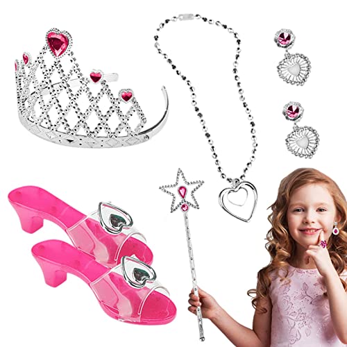Sapatos de princesa para fantasia – Sapatos e joias para meninas | Acessórios para dramatização de c
