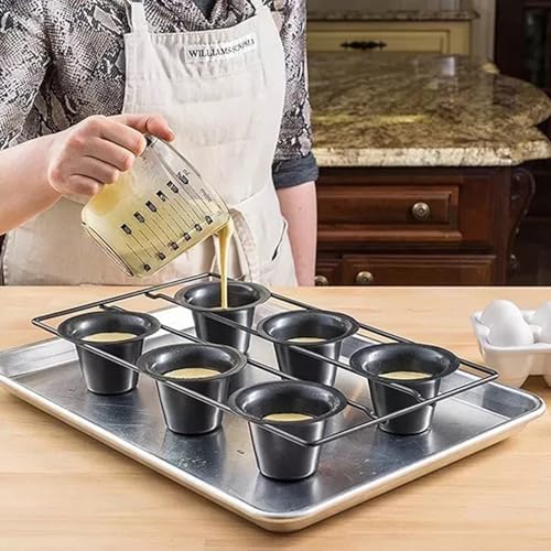 Yokawe Teglia popover a 6 scomparti per cottura al forno, muffin e cupcake, ideale per forno, perfetta per muffin, torte budini e altro ancora, nero - immagine 6