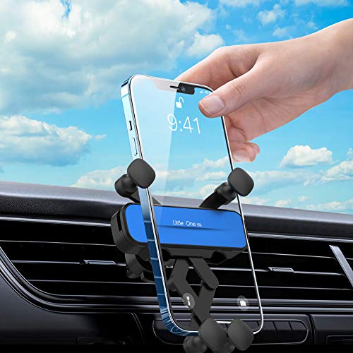 ICHECKEY Car Phone Holder Mount, Phone Holder Car Automatic Locking Air Vent Clip Phone Holder for Car Strong Clamp Car Cell Phone Holder Compatible with 4-6 inch Cell Phone, Blue
