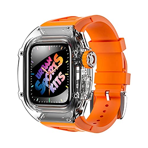 Bracelet silicone antichoc pour iWatch 45mm avec coque transparente de protection intégrale
