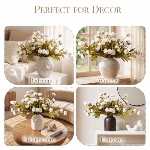 6 Pcs Faux Silk Peony Artificial Flowers - image 7
