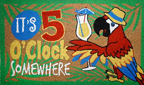 Briarwood Lane It's 5 O'Clock Summer Natural Fiber Coir Doormat 18" x 30"